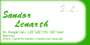 sandor lenarth business card